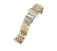 NBCNZCTSAS Cinturino for orologio da uomo liscio e lucido, resistente in acciaio inossidabile, adatto for accessori for orologi Breitling 20/22/24 mm Argento, Oro, Nero(Steel golden,24mm)
