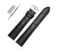 NBCNZCTSAS Cinturino for orologio in pelle adatto for PP Patek Philippe adatto for Grenade 5167Ax 20mm 21mm 22mm Bracciale da donna for cinturino a catena(Black-silver,19mm)