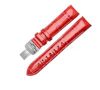 NBCNZCTSAS Cinturino for orologio in pelle brillante adatto for Tissot 1853 T035 donna T035210a T035207a cinturino impermeabile accessori braccialetto 18mm(Red-silver)