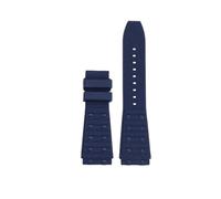NBCNZCTSAS Cinturino for orologio in silicone fluorurato 22 24mm Giunto convesso Nero Blu Bracciale for cinturino da uomo adatto for Breitling Chronomat B01(Blue-NO BK,22mm)