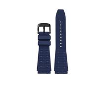NBCNZCTSAS Cinturino for orologio in silicone fluorurato 22 24mm Giunto convesso Nero Blu Bracciale for cinturino da uomo adatto for Breitling Chronomat B01(Blue-B pin,24mm)