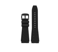 NBCNZCTSAS Cinturino for orologio in silicone fluorurato 22 24mm Giunto convesso Nero Blu Bracciale for cinturino da uomo adatto for Breitling Chronomat B01(Black-B pin,24mm)
