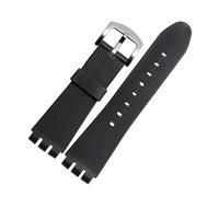 NBCNZCTSAS Cinturino in gomma siliconica 23MM nero speciale for orologio Swatch YOS440 449 401G 447 448 Bracciale sportivo IRONY(Black sk)
