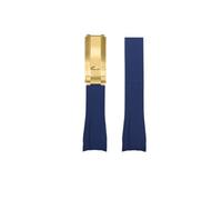 NBCNZCTSAS Cinturino in gomma siliconica adatto for Rolex adatto for Daytona adatto for Submariner Yacht Master 20mm tinta unita nero blu rosso verde bianco marrone cinturino(Dark blue-gold)