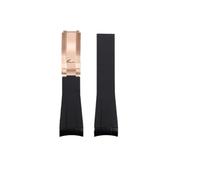 NBCNZCTSAS Cinturino in gomma siliconica adatto for Rolex adatto for Daytona adatto for Submariner Yacht Master 20mm tinta unita nero blu rosso verde bianco marrone cinturino(Black-rose gold)