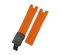 NBCNZCTSAS Cinturino in gomma siliconica naturale da 21 mm adatto for Tissot 1853 T076417 Cinturino sportivo morbido rosso nero arancione(Orange-Black,21MM_T CLASP)