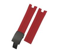 NBCNZCTSAS Cinturino in gomma siliconica naturale da 21 mm adatto for Tissot 1853 T076417 Cinturino sportivo morbido rosso nero arancione(Red-Black,21MM_T CLASP)