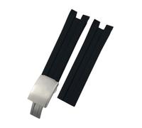 NBCNZCTSAS Cinturino in gomma siliconica naturale da 21 mm adatto for Tissot 1853 T076417 Cinturino sportivo morbido rosso nero arancione(Black-Silver,21MM_NO CLASP)