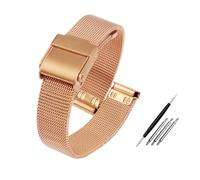 NBCNZCTSAS Cinturino in maglia orologio adatto for cinturino milanese 12mm13mm 14mm15mm16mm17mm18mm 20mm 22mm uomo donna cinturino orologio in acciaio strumenti(Rose Gold,16mm)