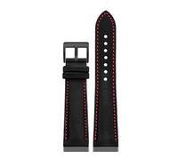 NBCNZCTSAS Cinturino in nylon for cinturino inferiore in pelle 20 21 22 24mm Cinturino da uomo adatto for Tag Heuer F1 adatto for la serie Carrera Aquaracer(Black red-B pin,24mm)