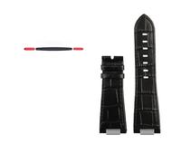 NBCNZCTSAS Cinturino in pelle for estremità convessa adatto for Tissot 1853 adatto for cintura serie PRX T137.407 T137.410 cinturino da polso da uomo braccialetto 26x12mm(A-black no clasp)