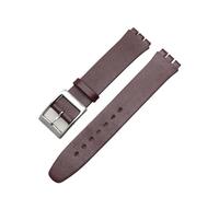 NBCNZCTSAS Cinturino in pelle morbido cinturino 17 mm fatto a mano in pelle bracciale Fit For swatch bracciale in pelle nera, marrone Watch Band Bracelet, 17mm, Agata