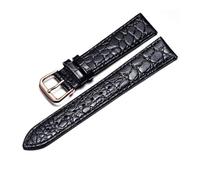NBCNZCTSAS Cinturino in pelle ultra sottile 12 13 14 16 18 20 22mm Bracciale in pelle for uomo e donna adatto for Longines adatto for IWC adatto for OMEGA Band(Black-rosegold,13mm)