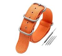 NBCNZCTSAS Cinturino in tela ispessita 20mm 22mm 24mm 26mm Cinghie militari in nylon robusto Cinturino retrò Treccia cinturini in tessuto balistico adatti for Tudor(Orange-silver buckle,26mm)