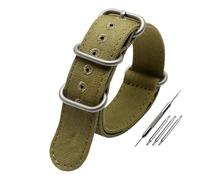 NBCNZCTSAS Cinturino in tela ispessita 20mm 22mm 24mm 26mm Cinghie militari in nylon robusto Cinturino retrò Treccia cinturini in tessuto balistico adatti for Tudor(Green-silver buckle,20mm)