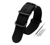 NBCNZCTSAS Cinturino in tela ispessita 20mm 22mm 24mm 26mm Cinghie militari in nylon robusto Cinturino retrò Treccia cinturini in tessuto balistico adatti for Tudor(Black-black buckle,26mm)