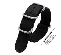 NBCNZCTSAS Cinturino in tela ispessita 20mm 22mm 24mm 26mm Cinghie militari in nylon robusto Cinturino retrò Treccia cinturini in tessuto balistico adatti for Tudor(Black-silver buckle,20mm)