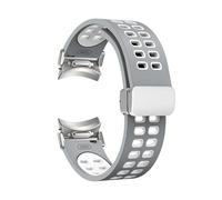 NBCNZCTSAS Cinturino magnetico adatto for Samsung Galaxy Watch 4 5 6 44mm 40mm Band 4 6 Classic 47mm 43mm 46mm Bracciale in silicone Quick Fit 5Pro 45mm(Grey white-S)