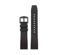NBCNZCTSAS Cinturino orologio in gomma siliconica Sport Nero Rosso Verde Linee bianche Bracciale cinturino di ricambio da uomo adatto for CASIO EQB-1000(Black red-B pin)