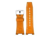 NBCNZCTSAS Misura for Casio GST-S100G S110 S130L W100G W110 210B 400G Cinturino di Orologio cinturino in tela 26 * 14mm cinturino in morbida pelle da uomo(Yellow silver clasp)