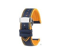 NBCNZCTSAS Misura for CITTADINO Blue Angel Uomini Onda Radio Orologio AT8020-54L/8020-03L/JY8078 Serie Tela di Nylon + Cinturini In Gomma 22mm 23mm(C-Blue yellow-S,23mm)