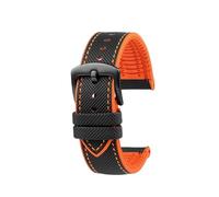 NBCNZCTSAS Misura for CITTADINO Blue Angel Uomini Onda Radio Orologio AT8020-54L/8020-03L/JY8078 Serie Tela di Nylon + Cinturini In Gomma 22mm 23mm(C-Black orange-B pin,22mm)