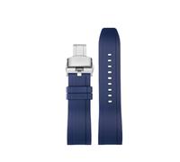 NBCNZCTSAS Misura for CITTADINO Blue Angel Uomini Onda Radio Orologio AT8020-54L/8020-03L/JY8078 Serie Tela di Nylon + Cinturini In Gomma 22mm 23mm(A-Blue silver,23mm)