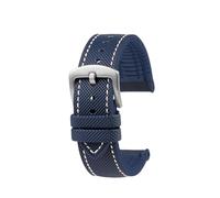 NBCNZCTSAS Misura for CITTADINO Blue Angel Uomini Onda Radio Orologio AT8020-54L/8020-03L/JY8078 Serie Tela di Nylon + Cinturini In Gomma 22mm 23mm(C-Blue white-S pin,23mm)