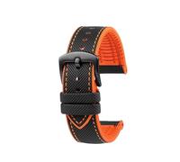 NBCNZCTSAS Misura for CITTADINO Blue Angel Uomini Onda Radio Orologio AT8020-54L/8020-03L/JY8078 Serie Tela di Nylon + Cinturini In Gomma 22mm 23mm(C-Black orange-B pin)