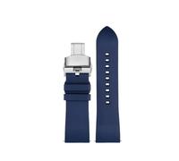NBCNZCTSAS Misura for CITTADINO Blue Angel Uomini Onda Radio Orologio AT8020-54L/8020-03L/JY8078 Serie Tela di Nylon + Cinturini In Gomma 22mm 23mm(B-Blue silver)