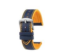 NBCNZCTSAS Misura for CITTADINO Blue Angel Uomini Onda Radio Orologio AT8020-54L/8020-03L/JY8078 Serie Tela di Nylon + Cinturini In Gomma 22mm 23mm(C-Blue yellow-S pin,23mm)