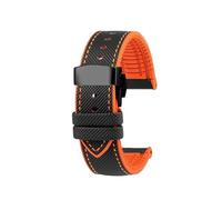 NBCNZCTSAS Misura for CITTADINO Blue Angel Uomini Onda Radio Orologio AT8020-54L/8020-03L/JY8078 Serie Tela di Nylon + Cinturini In Gomma 22mm 23mm(C-Black orange-B)