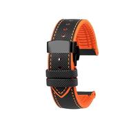 NBCNZCTSAS Misura for CITTADINO Blue Angel Uomini Onda Radio Orologio AT8020-54L/8020-03L/JY8078 Serie Tela di Nylon + Cinturini In Gomma 22mm 23mm(C-Black orange-B,23mm)
