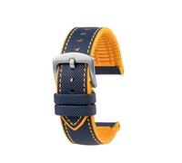 NBCNZCTSAS Misura for CITTADINO Blue Angel Uomini Onda Radio Orologio AT8020-54L/8020-03L/JY8078 Serie Tela di Nylon + Cinturini In Gomma 22mm 23mm(C-Blue yellow-S pin)