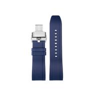NBCNZCTSAS Misura for CITTADINO Blue Angel Uomini Onda Radio Orologio AT8020-54L/8020-03L/JY8078 Serie Tela di Nylon + Cinturini In Gomma 22mm 23mm(A-Blue silver)