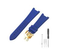 NBCNZCTSAS Misura for Patek Philippe Sport Elegance 5726/5711/5712 Accessori cinturino orologio in silicone serie Nautilus 25x13mm(Blue-GD-Z21)