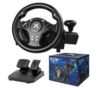 NBCP Volante con feedback force a 270° (con pedali) per PS4/PS3/PC/Xbox | Svolta di 270°,Doppio motore a vibrazione,Pedale lineare,leva del cambio,7 livelli di regolazione della sensibilità
