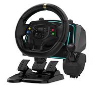 NBCP Volante da corsa, volante a 1080° con pedali, frizione e cambio a 6 marce, compatibile con Xbox One, Xbox Series X|S, PS4, PS3, PC, Xbox 360, Switch e Android