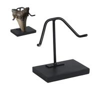 NBEADS 1 pz Espositore per Denti di Squalo, Supporto per Denti di Squalo con Braccio In Metallo e Base In Legno di Pino, Cavalletto Decorativo per Esposizione Fossili Megalodonte Agata, 101x63x115mm