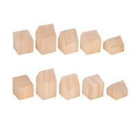 NBEADS 10 pz Blocchi di Legno Non Finiti, Blocchi A Forma di Casa In Legno, Grandi Blocchi di Legno per Artigianato di Legno per Decorazioni e Artigianato Fai Da Te di Natale, Burlywood