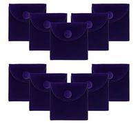 NBEADS 10 pz Sacchetto per Gioielli In Velluto con Bottone, 7x7cm Sacchetti Portaoggetti per Gioielli In Velluto Quadrato per Il Regalo Della Festa Della Mamma e L'Imballaggio di anello, Blu Notte