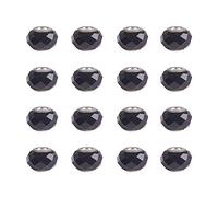 NBEADS 100 Pezzi Handmade Europeo Vetro Perline Distanziatori con Fori Grandi Argento Color Ottone Core, 14 mm di Diametro, 8 mm di Spessore, Foro: 5 mm Black