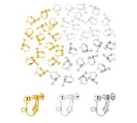 NBEADS 100 Pezzi Misti Ramdom Color Clip Convertitore Orecchino con Vite per Anello Aperto Non Trafitto Orecchino Making