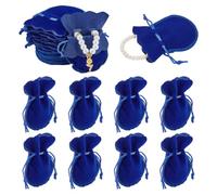 NBEADS 100 Pezzi Sacchetti di Velluto, Sacchetto di Gioielli Blu Medio 7.5×9.5cm per Bomboniere Sacchetti Regalo in Velluto per Caramelle per Feste di Natale
