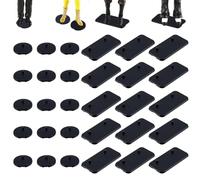 NBEADS 100 pz 2 stili Base Espositiva per Action Figure In Plastica, Supporto per Modi li con Piolo per 10.16cm Esposizione di Progetti Fai Da Te di Statuette Piatto Rotondo e Rettangolare, Nero