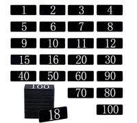 NBEADS 100 pz. Adesivi con Targhette Numerate per Armadietti In Acrilico, Targhe Autoadesive Rettangolari Nere con Numeri 1-100 per Armadietti, Ante Casa, Ufficio, Organizzazione, 60.5x25mm
