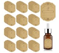 NBEADS 100 pz Etichette Adesive Fai Da Te per Bottiglie, Etichette Autoadesive per Bottiglie di Olio Essenziale, Adesivi In Carta Vintage, Vasi, Contenitori per Alimenti, Burlywood, 7.9x5.9cm