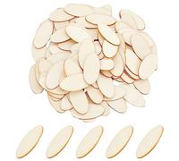 NBEADS 100 Pz Ritagli Di Legno Grezzo, Forma Ovale, 4x2x0.15cm