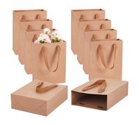 NBEADS 10pz Sacchetti di Carta, 20x15x6cm Sacchetti per la Spesa in Cartone Sacchetti Regalo con Manico per Confezione Regalo Halloween Natale Bomboniere Festa