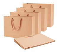 NBEADS 10pz Sacchetti di Carta, 40x28x12cm Sacchetti di Cartone Artigianali Borsa Shopping Regalo con Manico Sacchetti Regalo per Confezione Regalo Halloween Natale Bomboniere Festa